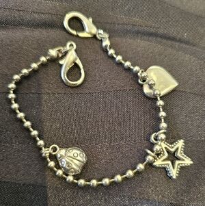 Charm Bracelet with Heart and Star And Ladybug